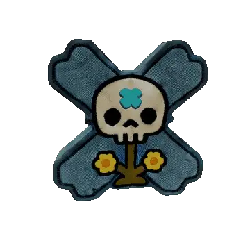 Spinning FartFlower skull patch